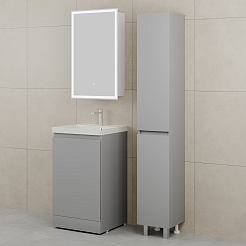 Style Line Мебель для ванной с кварцевой раковиной жасмин Батлер 50 серая Люкс антискрейтч Plus – фотография-2